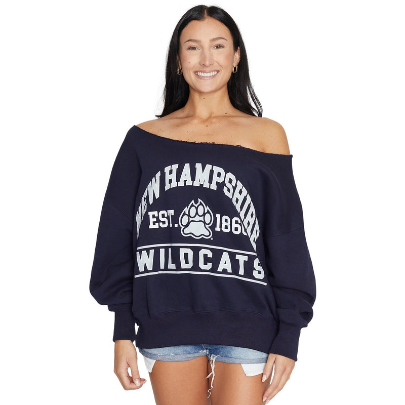 New Hampshire Wildcats Off the Shoulder Sweatshirt