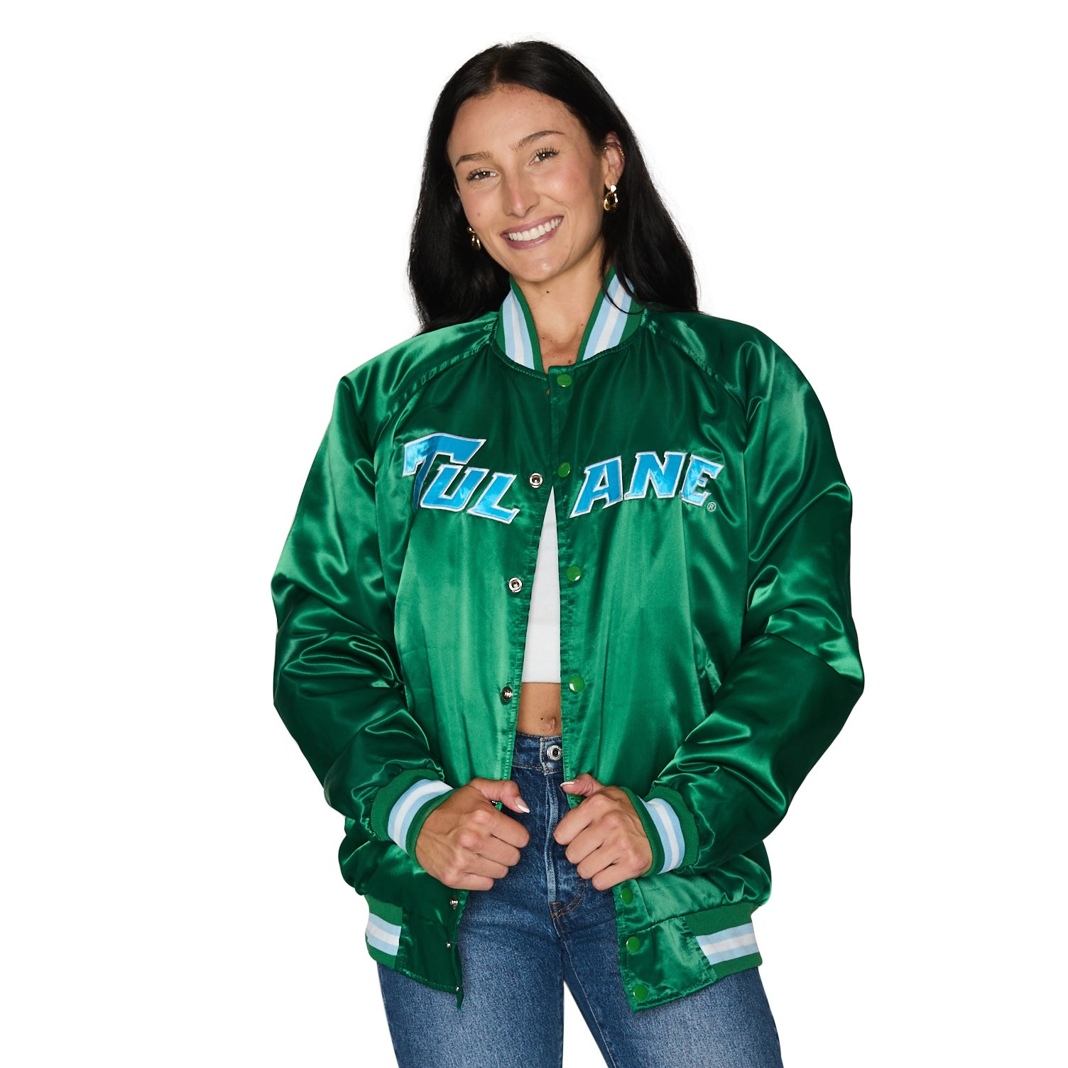 Tulane Satin Letterman Bomber Jacket – lojobands