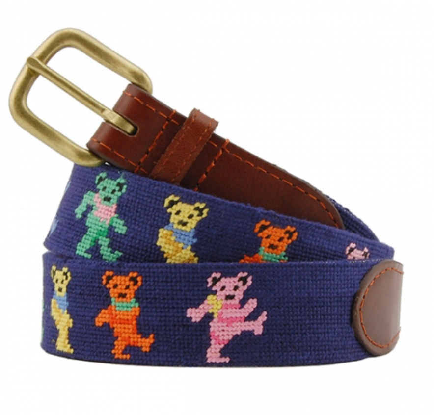 Grateful Dead Dancing Bears Needlepoint Belt