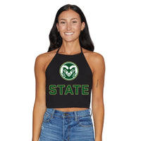 Colorado State Black Halter Top