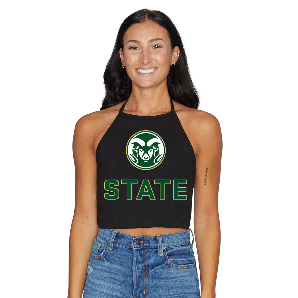 Colorado State Black Halter Top