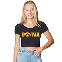 Iowa Hawkeyes Black Babydoll Tee