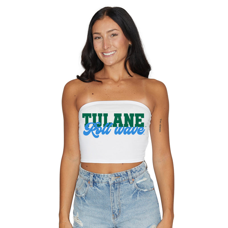 Tulane Roll Wave White Tube Top