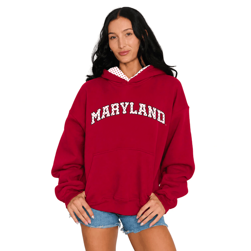 Maryland Terps Red Polka Dot Hoodie – lojobands