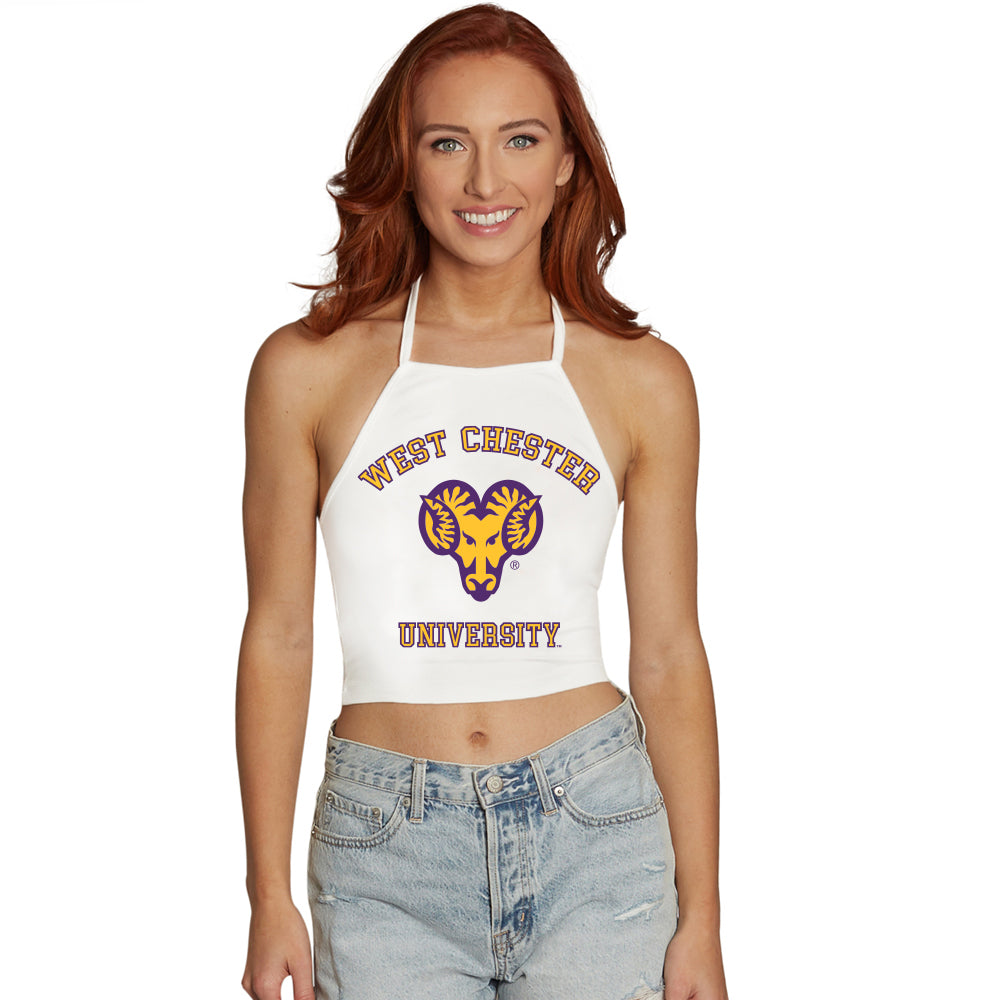 West Chester University White Halter Top