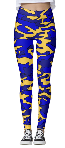 Blue and yellow leggings best sale