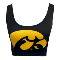 Iowa Hawkeyes Black Crop Tank Top
