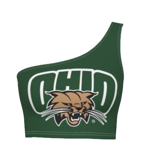 Ohio Bobcats Green One Shoulder Top
