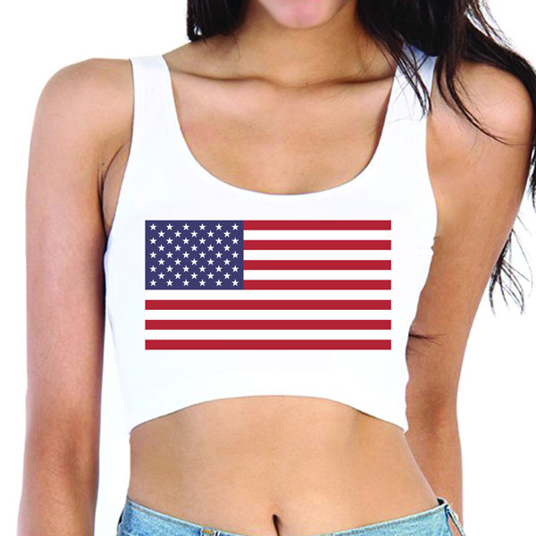 American Flag Split Front Top