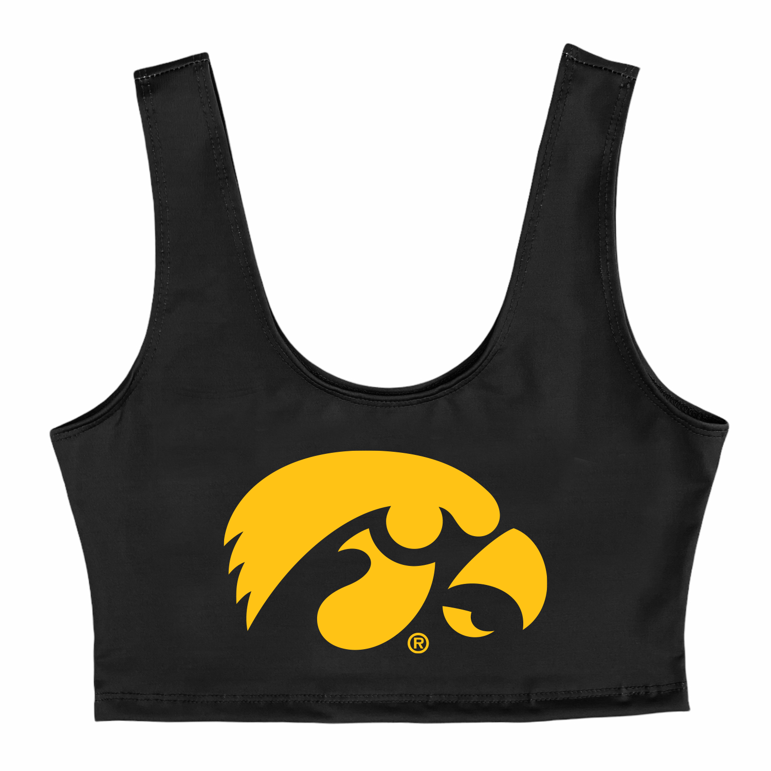 Iowa Hawkeyes Black Crop Tank Top