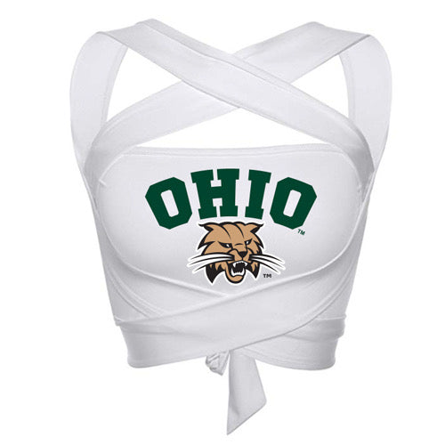 Ohio Bobcats White Multi Way Bandeau Top