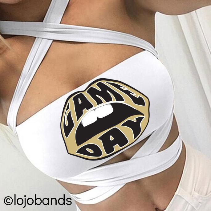 Black & Gold Game Day White Multiway Bandeau - lo + jo, LLC