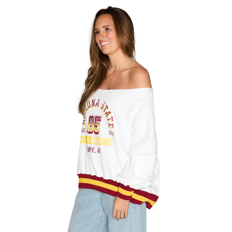 Arizona State ASU Vintage Off the Shoulder Sweatshirt