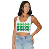 Lucky Shamrock Repeat Crop Tank Top