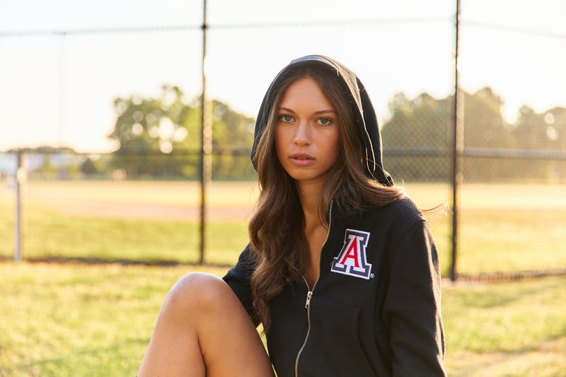 University of Arizona Waffle Knit Zip Up Hoodie