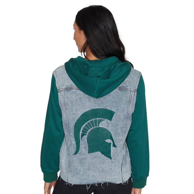 Michigan State Fleece Denim Jacket