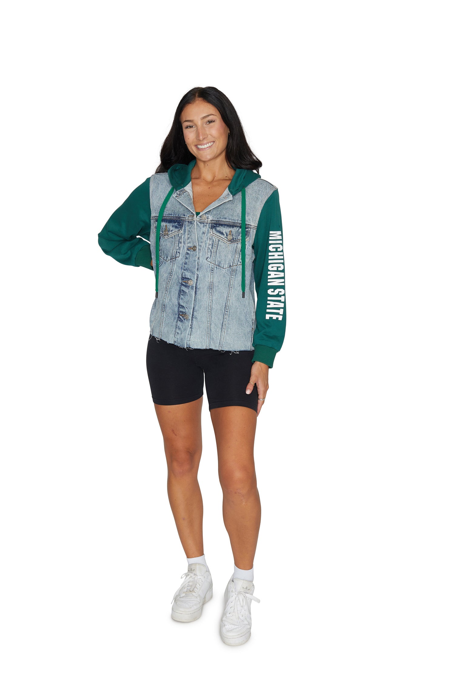 Michigan State Fleece Denim Jacket