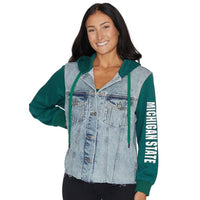 Michigan State Fleece Denim Jacket