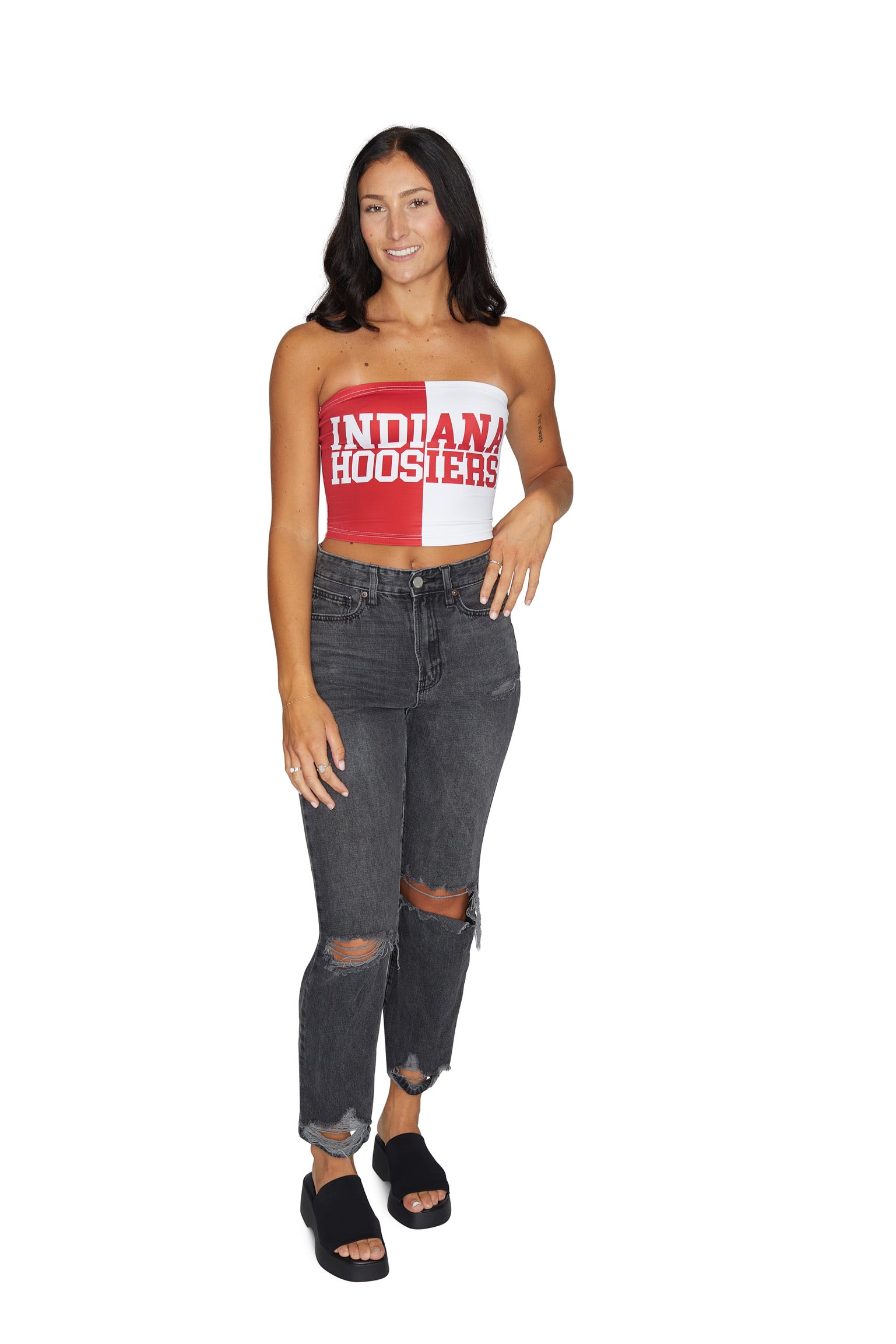 Hoosiers, Indiana Pressbox Andy Waist Length Rock and Roll Tee