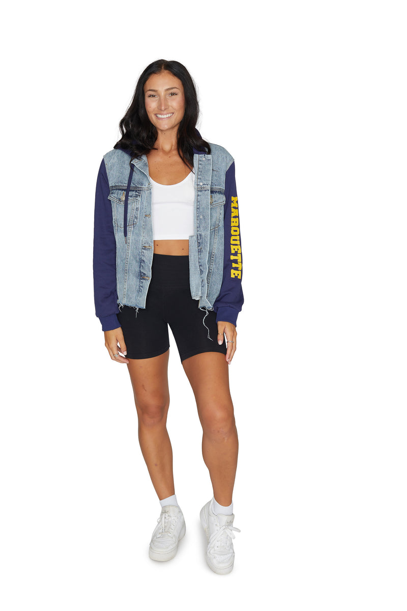 Marquette Golden Eagles Fleece Denim Jacket