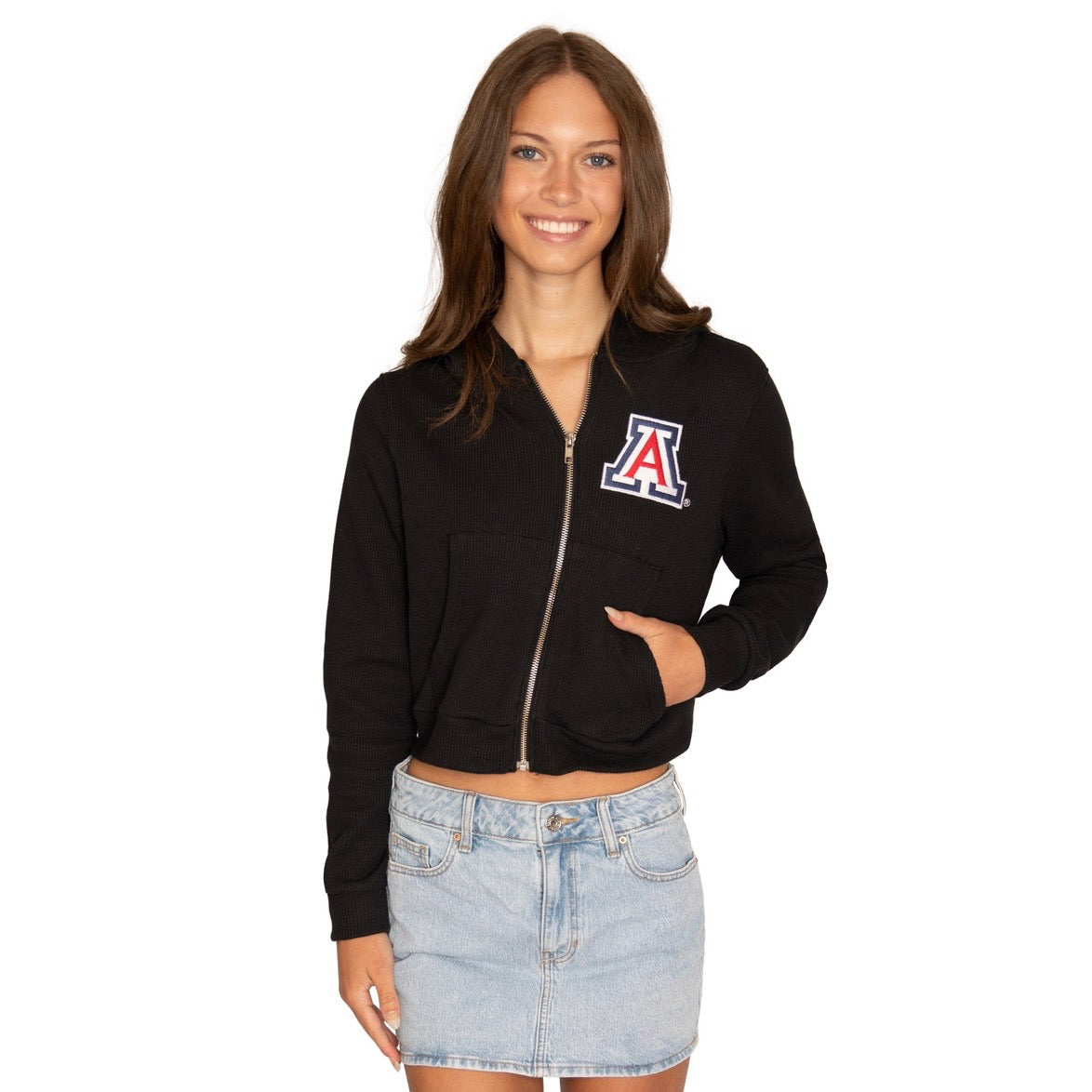 University of Arizona Waffle Knit Zip Up Hoodie – lojobands