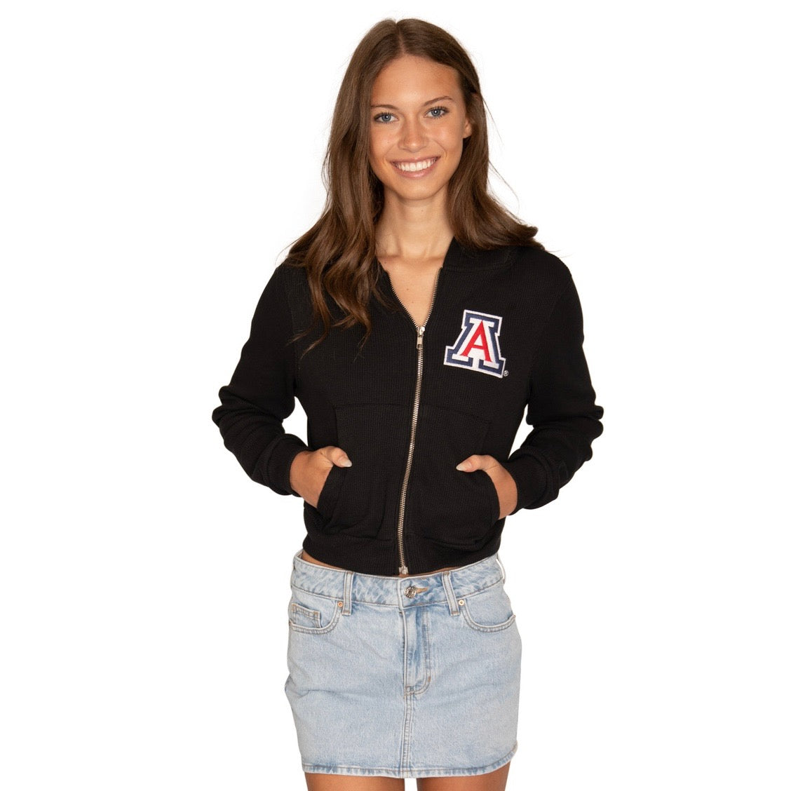 University of Arizona Waffle Knit Zip Up Hoodie – lojobands