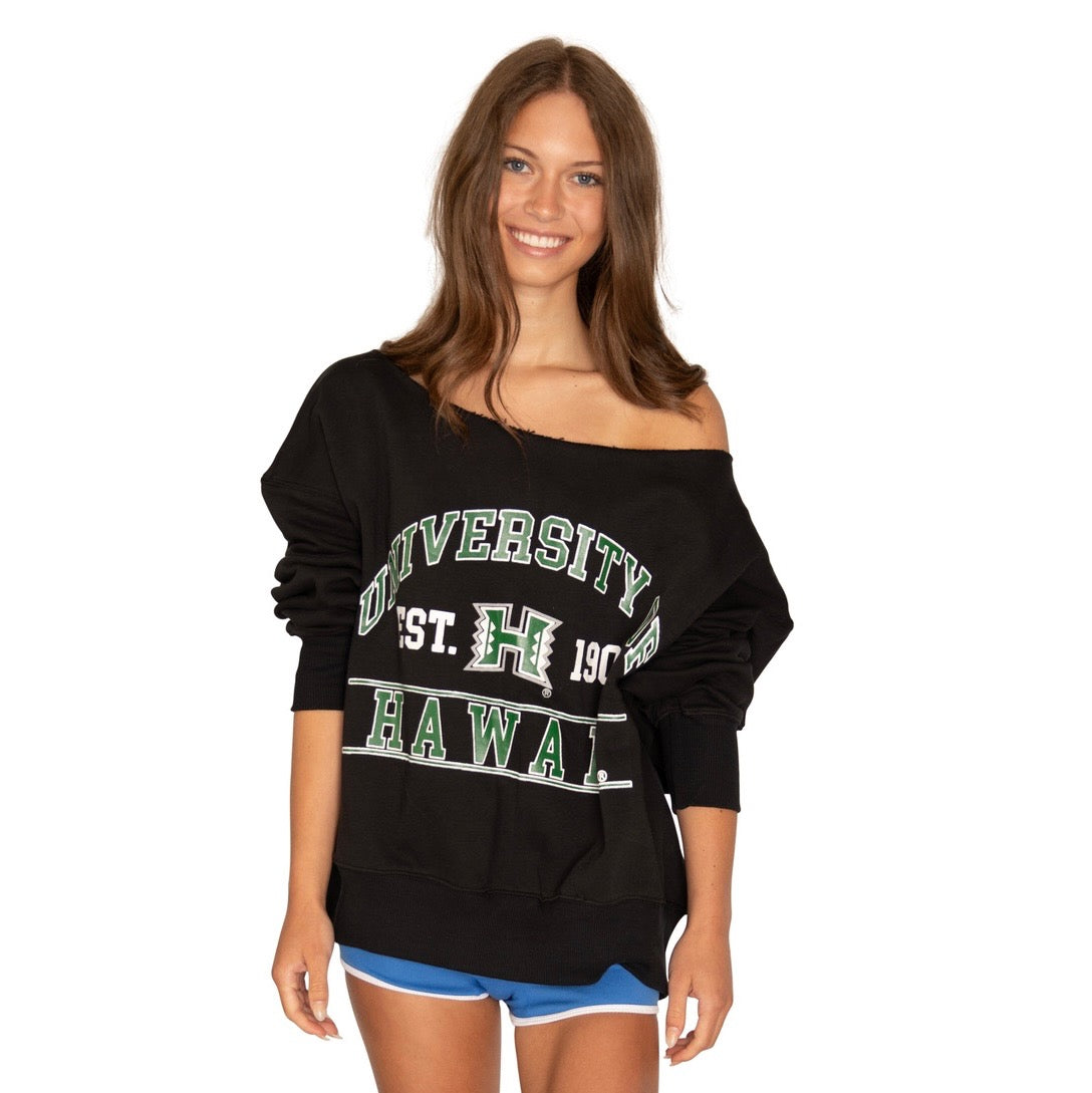 University of Hawaii Off the Shoulder Sweatshirt – lojobands