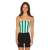 Green & White Striped Tube Top