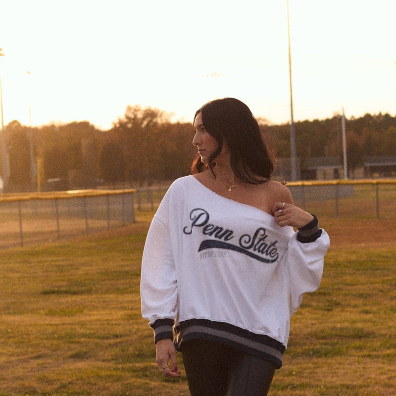 Penn State Vintage Off the Shoulder Sweatshirt