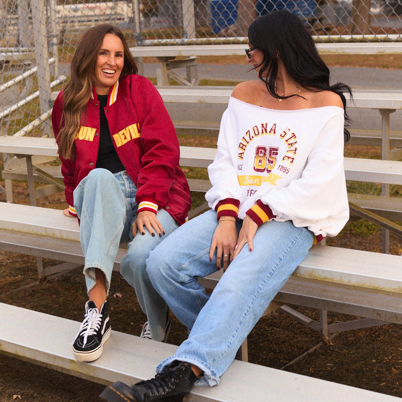 Arizona State ASU Vintage Off the Shoulder Sweatshirt