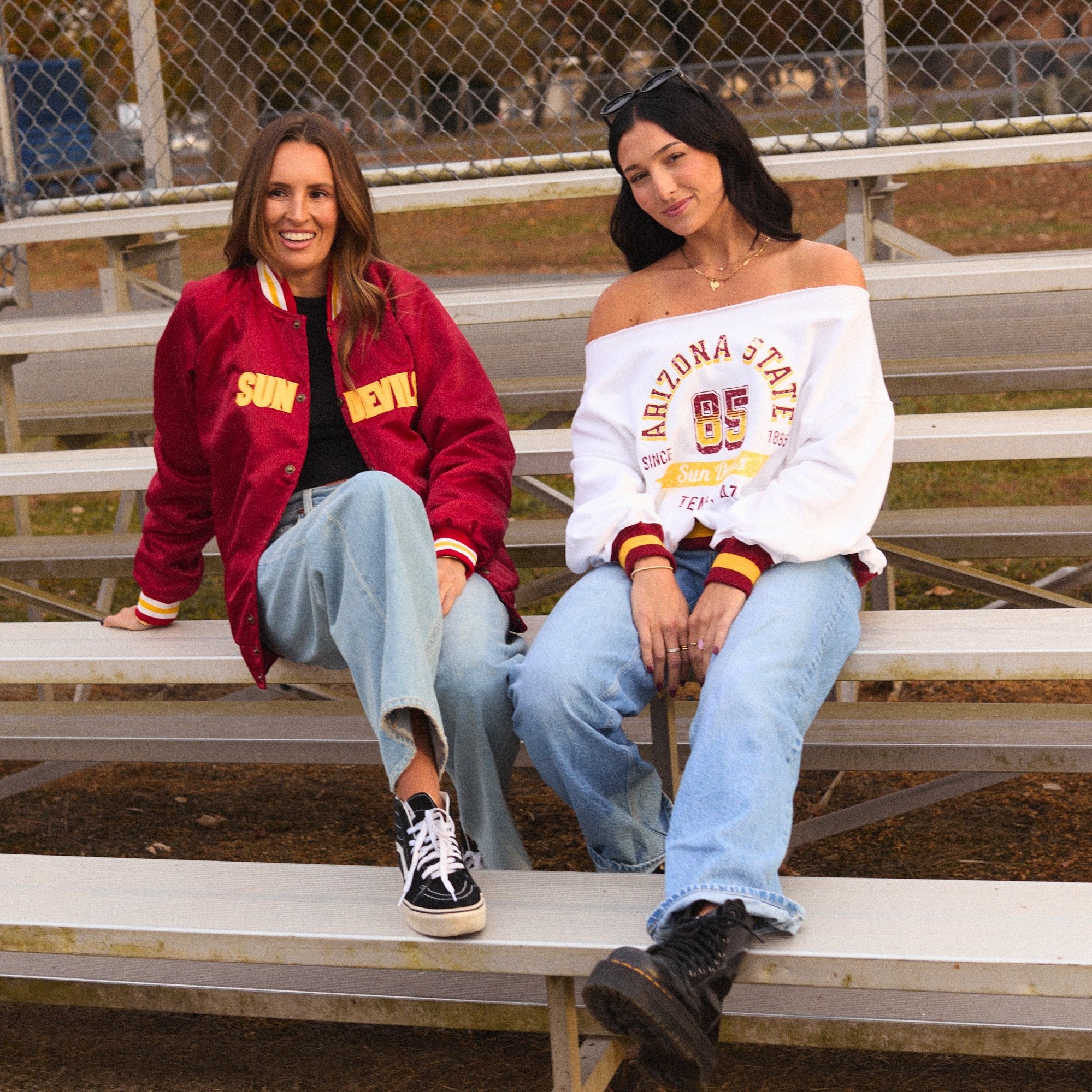 Arizona State ASU Vintage Off the Shoulder Sweatshirt – lojobands