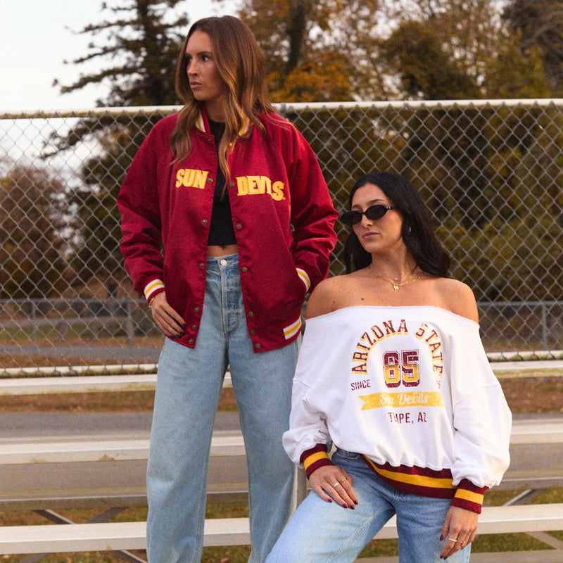 Arizona State ASU Vintage Off the Shoulder Sweatshirt