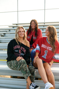 Ohio State OSU Buckeyes Black Off the Shoulder Sweatshirt