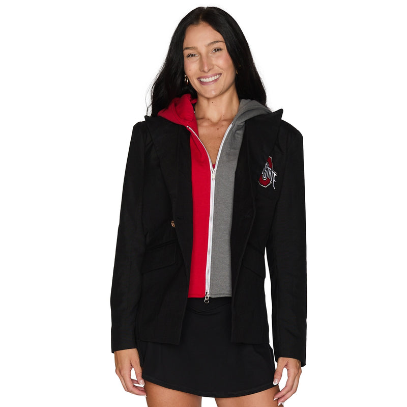 Ohio State OSU Buckeyes Hooded Blazer Jacket