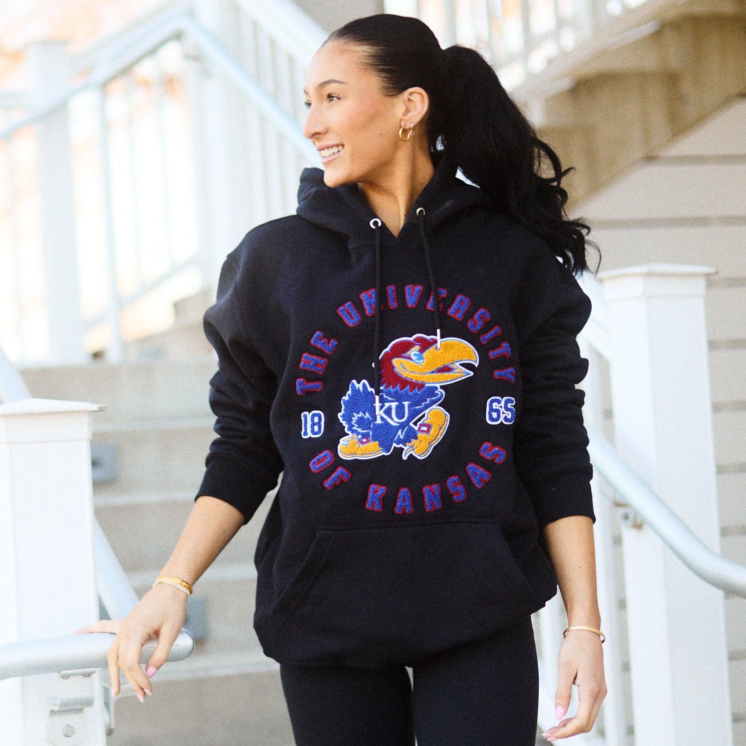 Kansas Jayhawks Oversized Chenille Hoodie