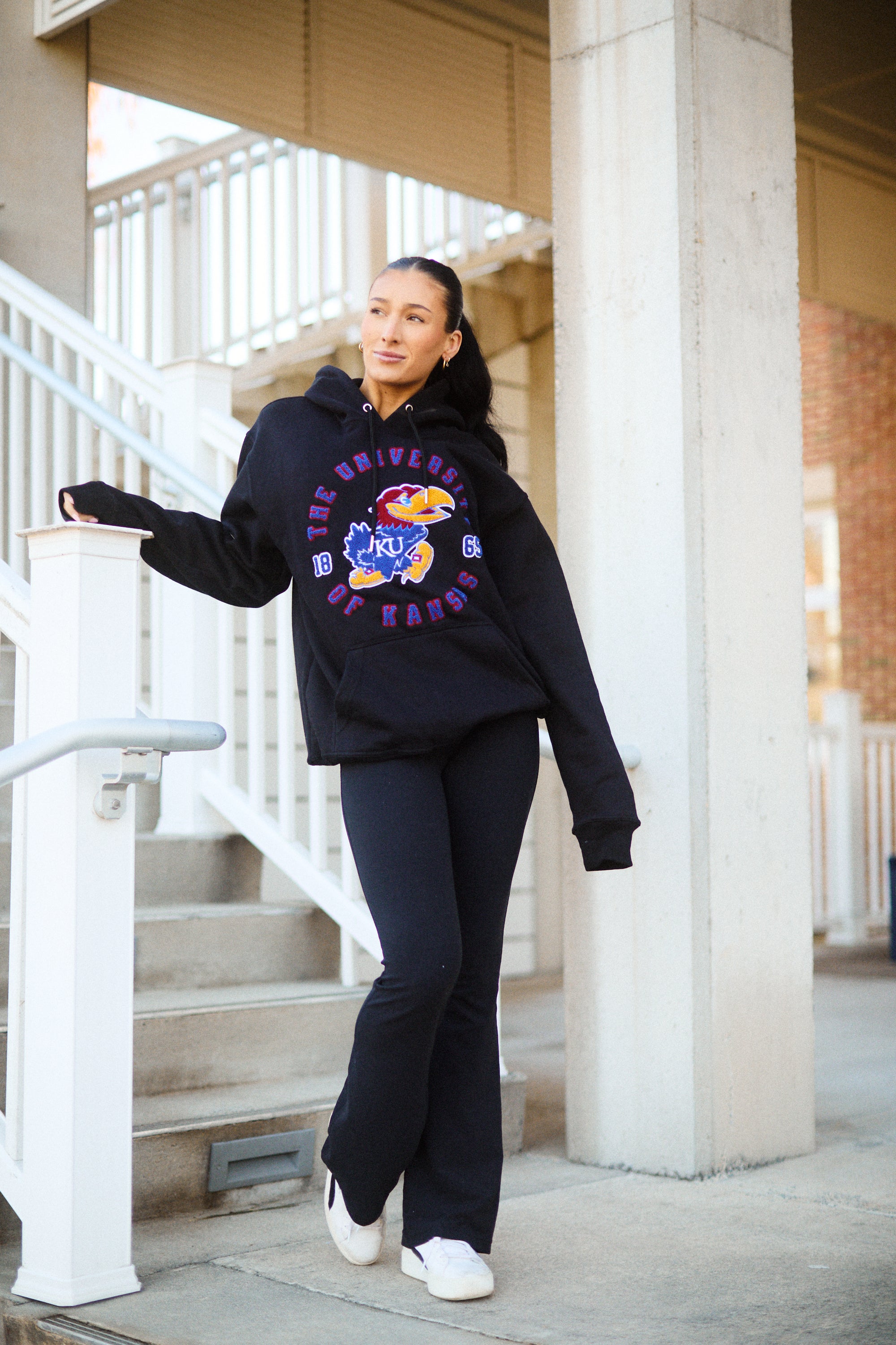 Kansas Jayhawks Oversized Chenille Hoodie