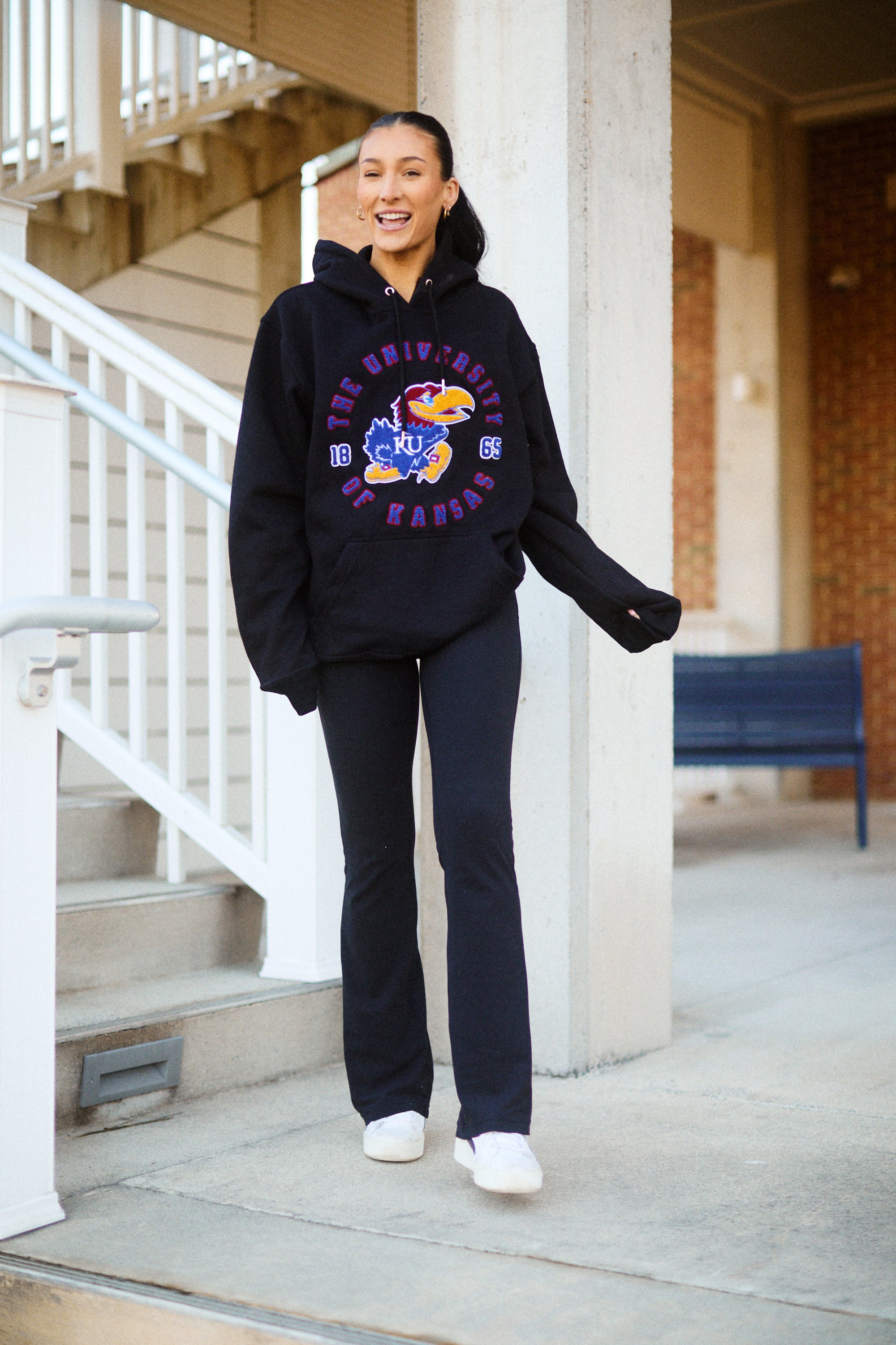 Kansas Jayhawks Oversized Chenille Hoodie