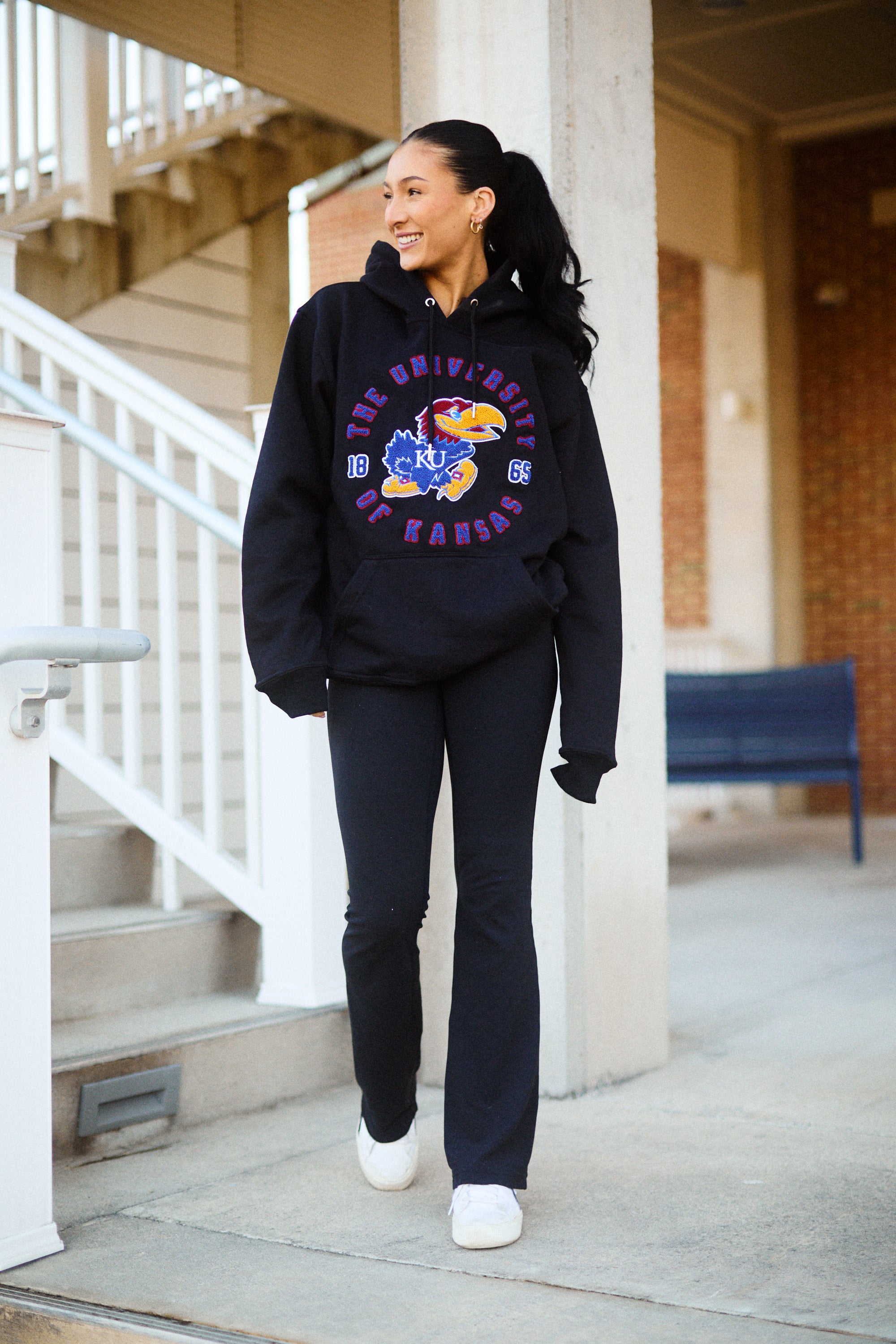 Kansas Jayhawks Oversized Chenille Hoodie