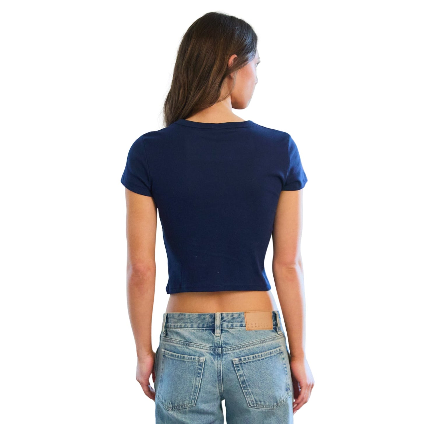 University of Michigan Navy Embroidered Baby Tee