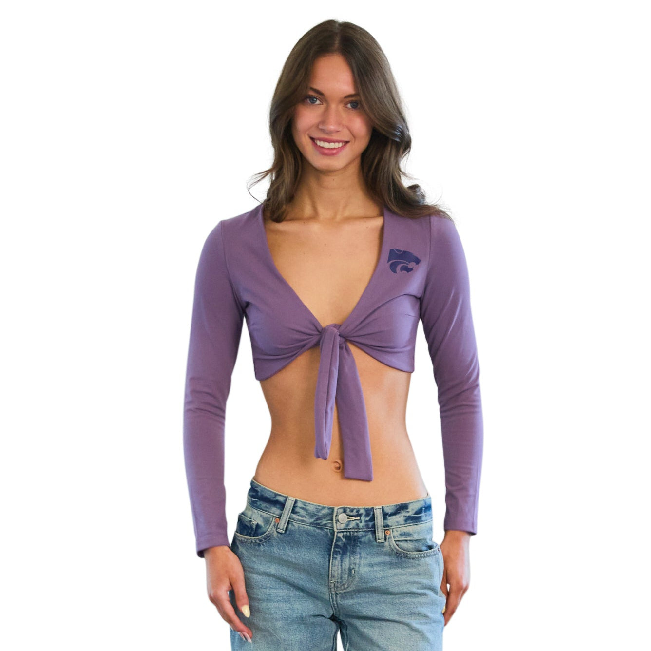 Kansas State Lavender Tie Up Top