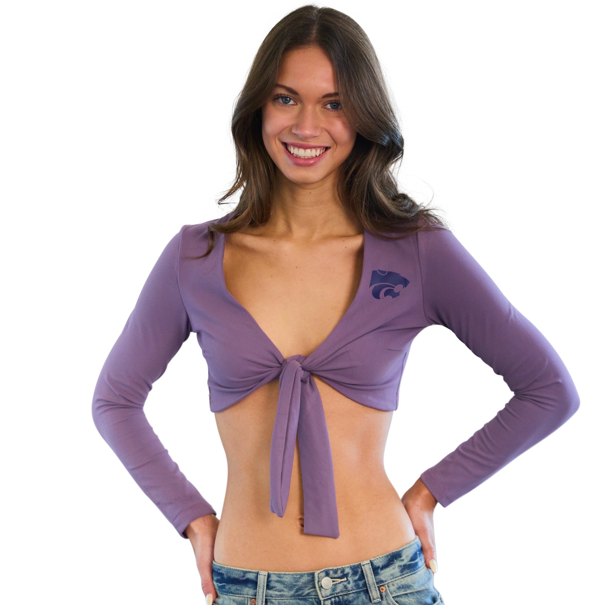 Kansas State Lavender Tie Up Top