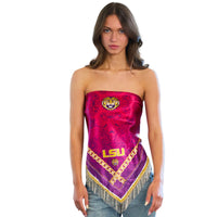 LSU Rhinestone Bandana Top
