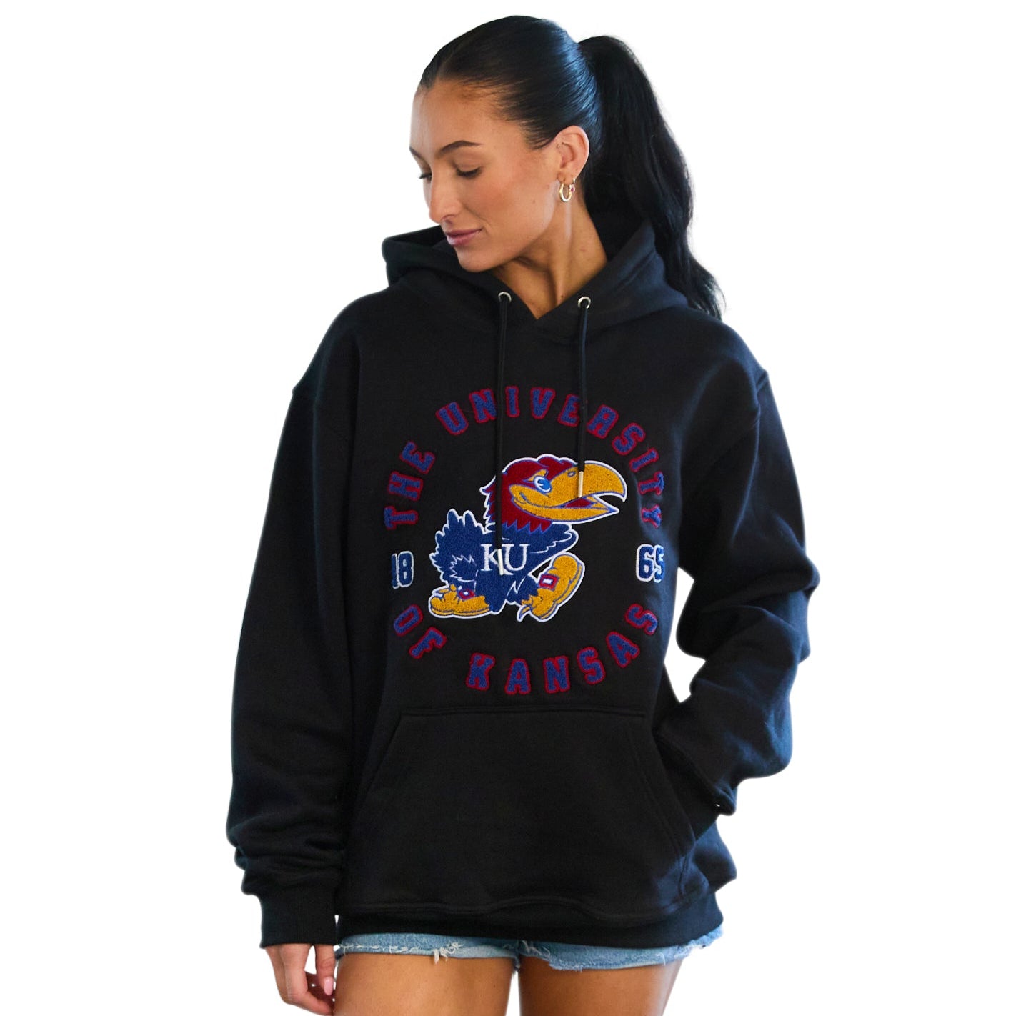 Kansas Jayhawks Oversized Chenille Hoodie