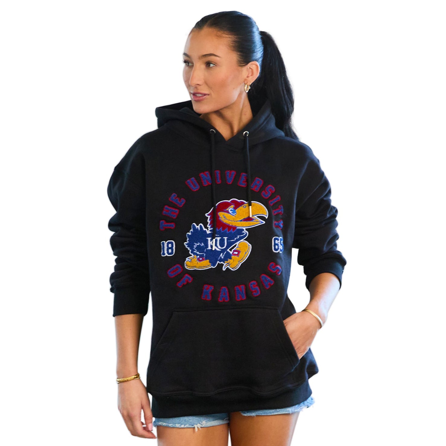 Kansas Jayhawks Oversized Chenille Hoodie
