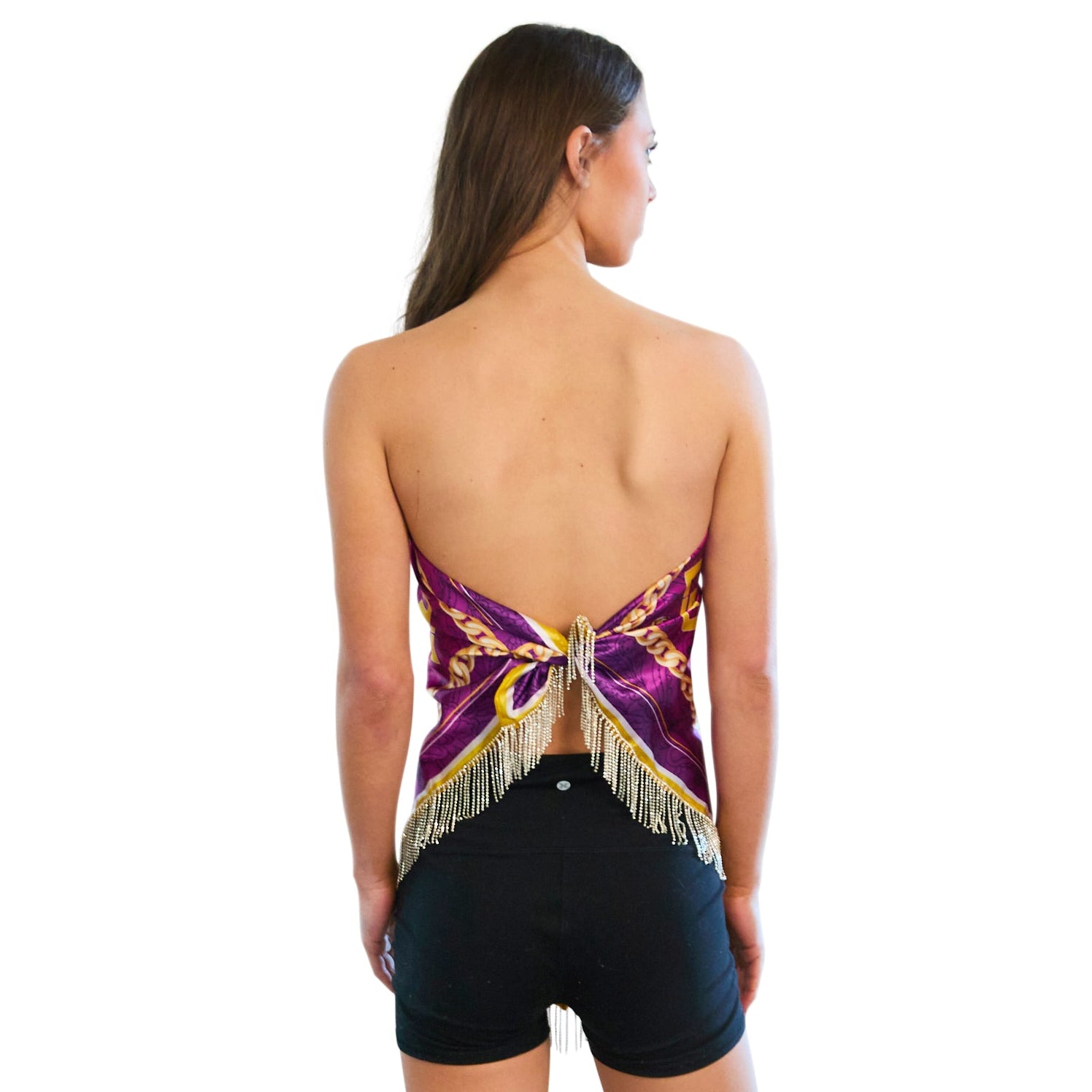 LSU Rhinestone Bandana Top