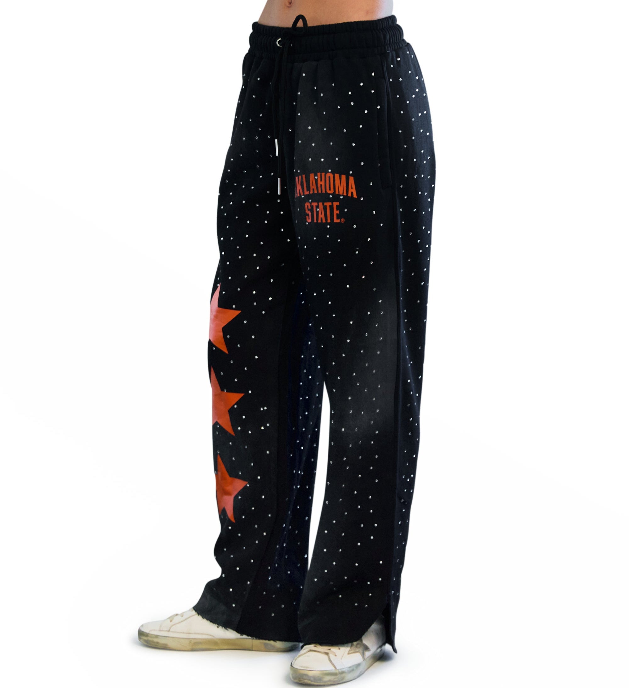 Oklahoma State Faded Rhinestone Sweat Set