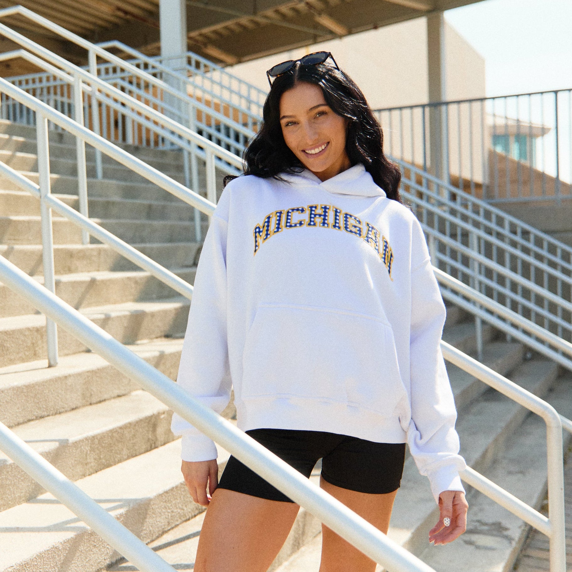 University of Michigan Gingham Hoodie