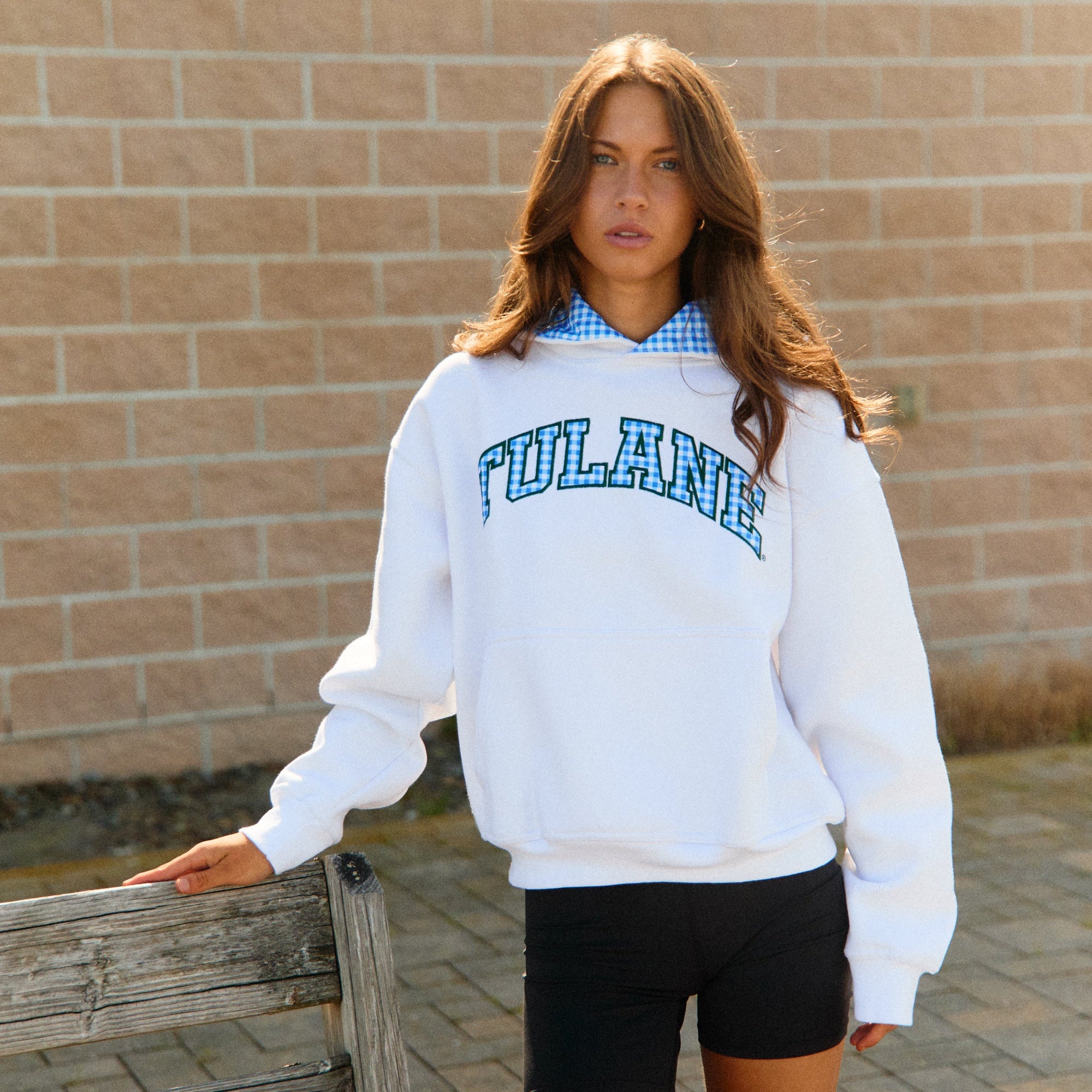 Tulane Gingham Hoodie