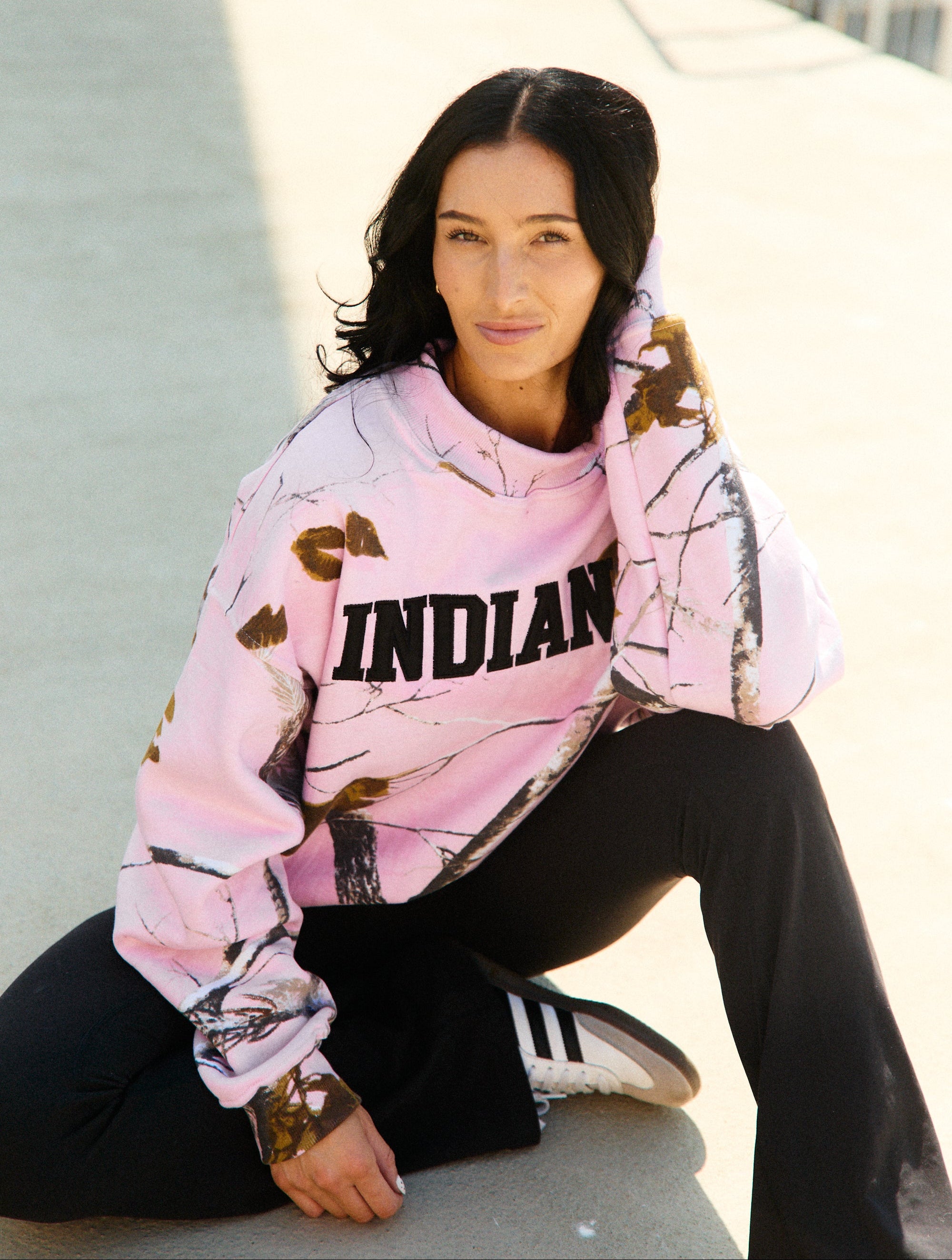 Indiana Hoosiers Camo Mock Neck Sweatshirt