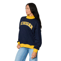 University of Michigan Two Tone Mock Neck Sweatshirt